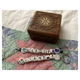 Trinket box and grandma and grandpa keychains