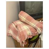 Pink plaid throw