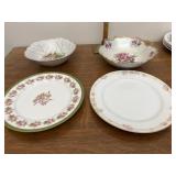 Porcelain floral bowls and plates