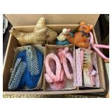 Vintage slippers and toys