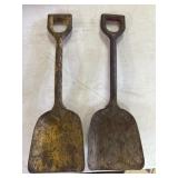 Two small metal shovels
