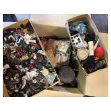 ANTIQUE buttons and sewing equipment