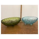Glass oval serving bowls