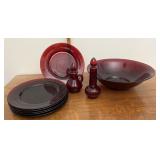 Ruby red glass lot