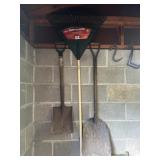 Shovels and plastic leaf rake