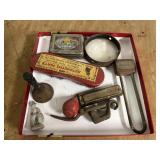 Antique Bell lock magnifying glass harmonica and