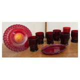 Red glassware lot