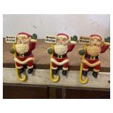 Vintage Santa Claus stocking hangers