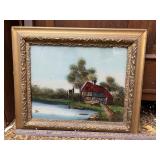 Reverse painting Lakescene