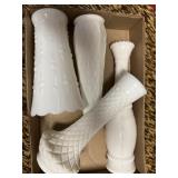 Milk glass vases