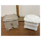 Glass trinket boxes