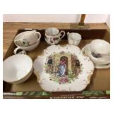 Miscellaneous porcelain plates and cups