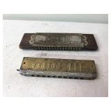 2 vintage Harmonicas