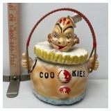 Pottery clown cookie jar