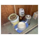 Tins coffee pot & more