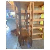 Large wooden fork and spoon