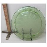 Green depression cake plate