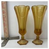 Amber Coin glass vases