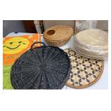 Wicker paper plate holders and more