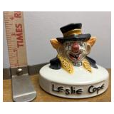 Leslie cope clown paperweight