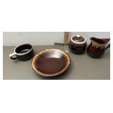 Brown drip pottery lot
