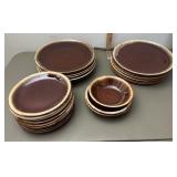 Brown drip pottery plates