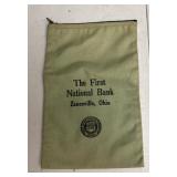 First national bank Zanesville money bag