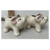 Pottery pig cream and sugar