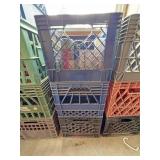 3 milk crates 1 with paint