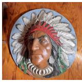 Ceramic Native American wall plaque