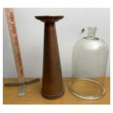 Candleholder and glass cover
