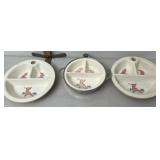Pottery childrens plates. Have some crack