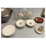 Small glass plates cups and more