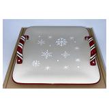 Longaberger NIB Snowflake cookie platter