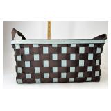 Longaberger Light blue and brown rectangular tote