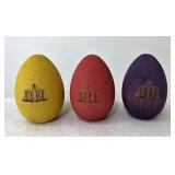 Longaberger Yellow pink and purple eggs