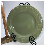 Longaberger Sage luncheon plate light utensil