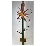 Longaberger Pink and yellow wood splint flower