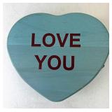 Longaberger Love you blue candy heart with liner
