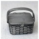 Longaberger miniature Pewter small picnic basket