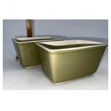 Longaberger Set of 2 Sage rectangle bowls