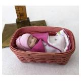 Longaberger 2014 Miniature bassinet with baby
