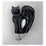 Longaberger Black cat knob