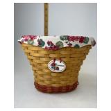 Longaberger Geranium with liner protector and tie