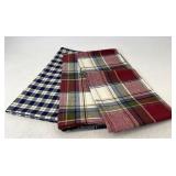 Longaberger 3 Plaid napkins