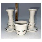 Longaberger traditional Holly Candle sticks and