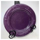 Longaberger Eggplant bread plate light utensil