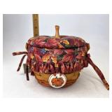 Longaberger Tiny pumpkin with liner protector lid