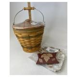 Longaberger Autumn pail with liner protector lid