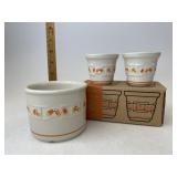 Longaberger Candy corn crock and votive cups